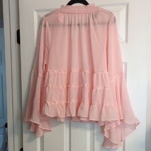 Torrid Almond Blossom Chiffon Mock Neck Top